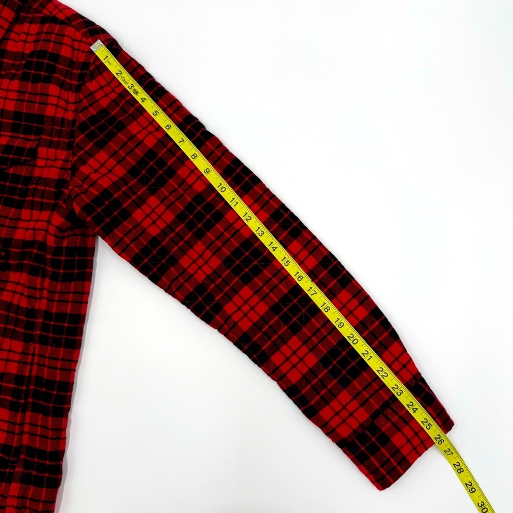 NWT Relwen Men’s Quilted Flannel Shirt Jacket Shacket Red Black Medium Large - Picture 12 of 15